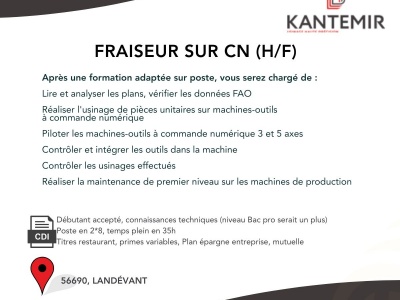 NOUS RECRUTONS FRAISEUR CN (H/F)